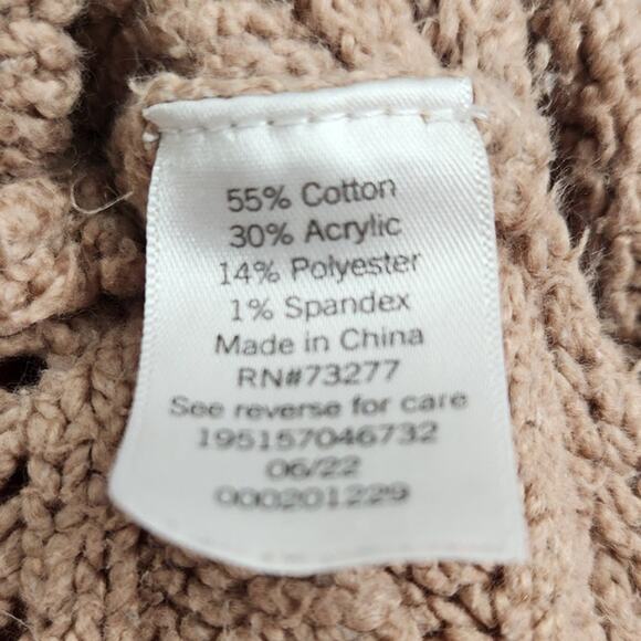 Sonoma Open Front Knit Tan Cardigan Sweater Womens Size Large L - Picture 4 of 4